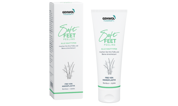 GEHWOL FUSSKRAFT Soft Feet Scrub šveičiamasis kremas su bambukų pudra, 125 ml